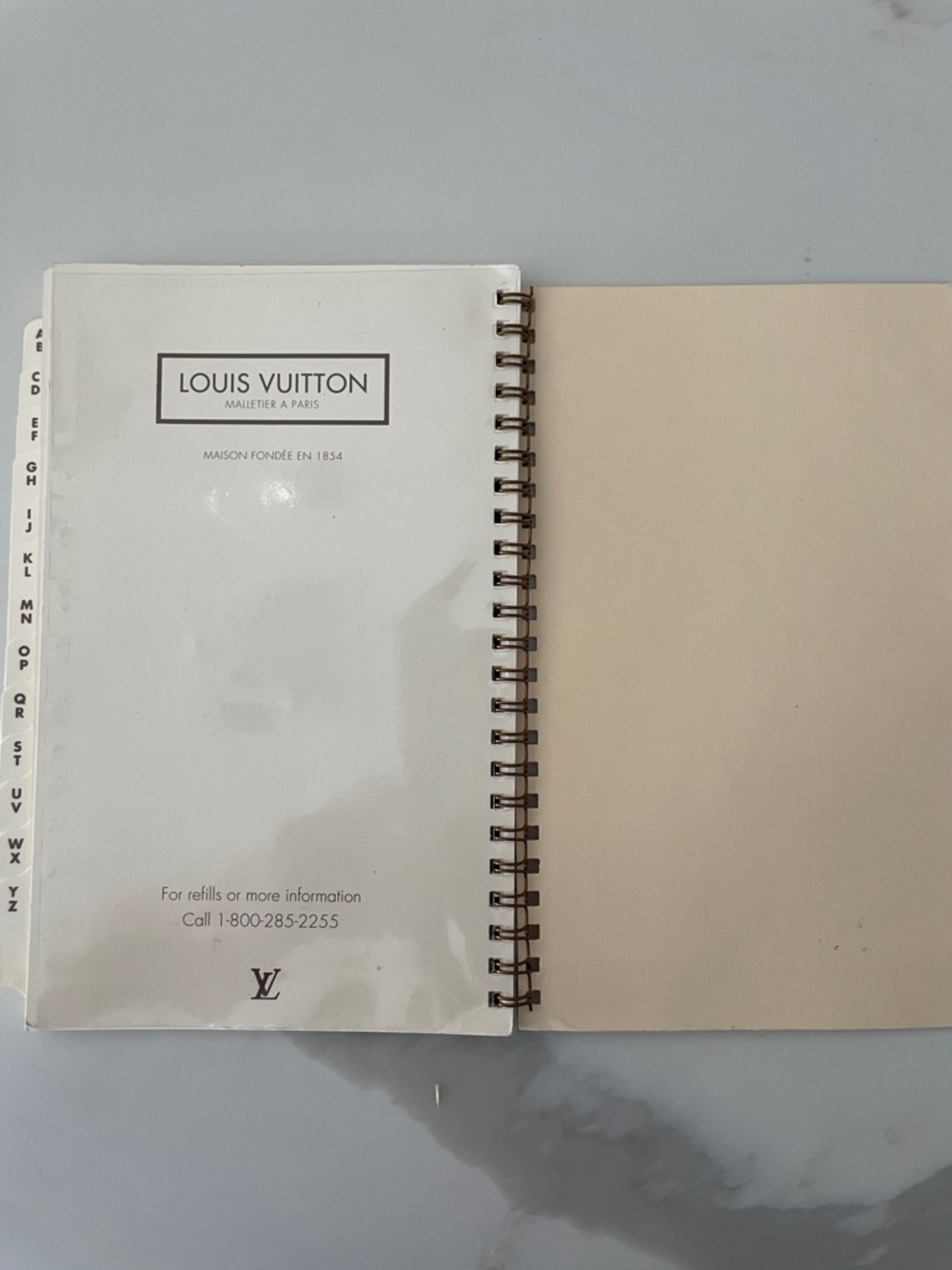 Louis Vuitton Cream Spiral Address/Phone # Notebook with Alphabet Tabs - Picture 4 of 4
